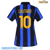 Camisa de time de futebol Inter Milan Lautaro Martinez #10 Replicas 1º Equipamento Feminina 2026-27 Manga Curta